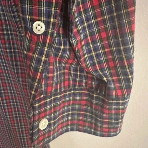 Ralph Lauren Red, Blue & Green Plaid Button-Down Shirt - Picture 5 of 6